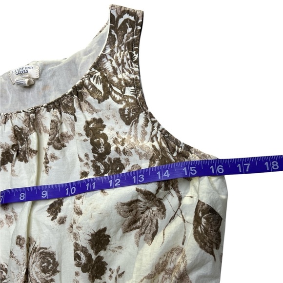 Lands’ End Canvas Floral Print Sleeveless Dress Brown Beige US 4 Small - Picture 7 of 12